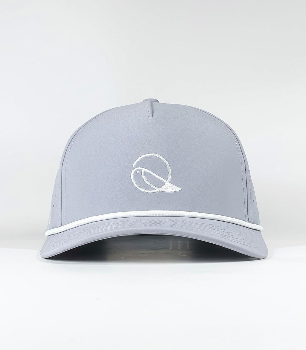Golf Hat Snapback with Rope Design, Breathable, Quick Drying, High Performance, the Captain Golf Cap Gray