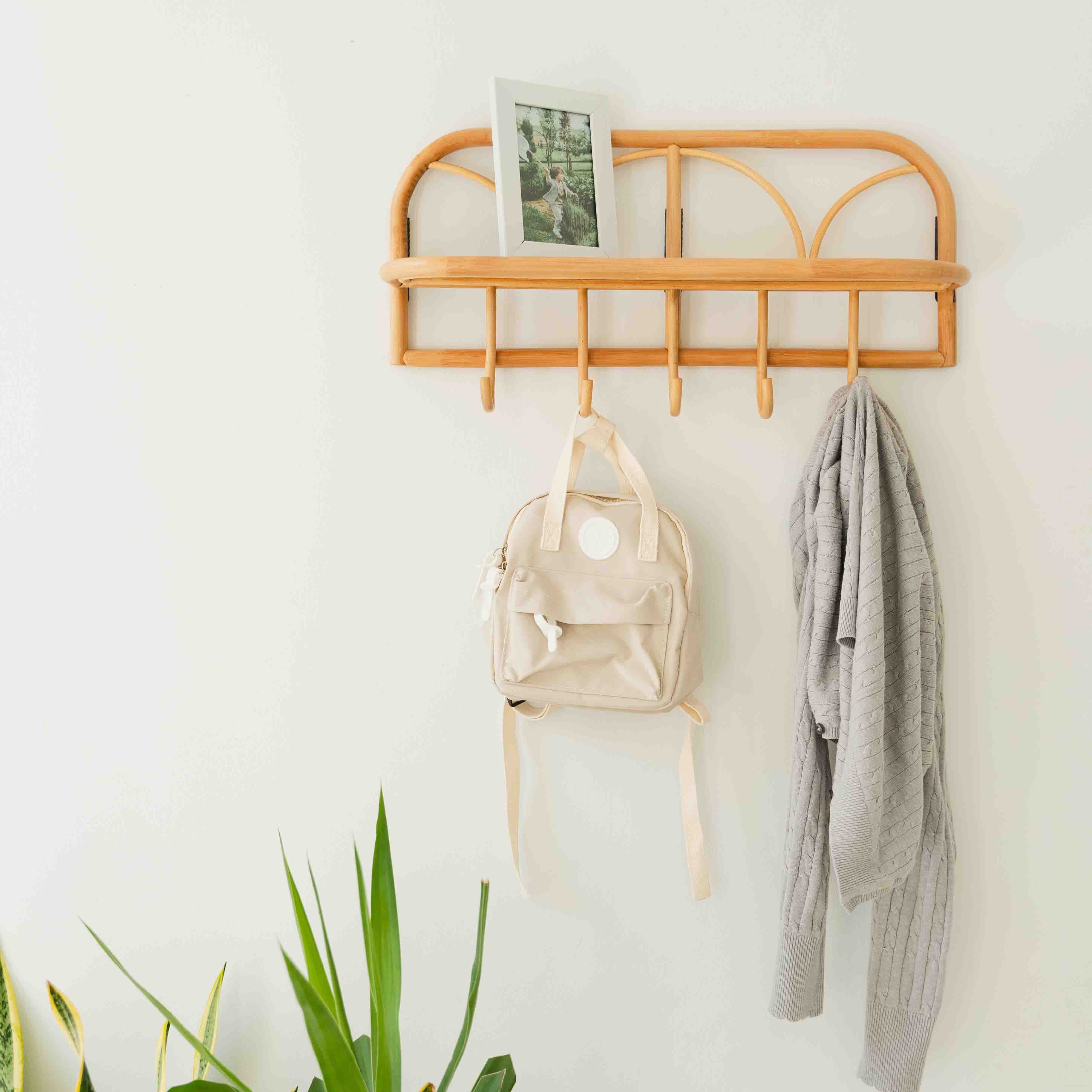Kids Rattan Hanging Wall Shelf