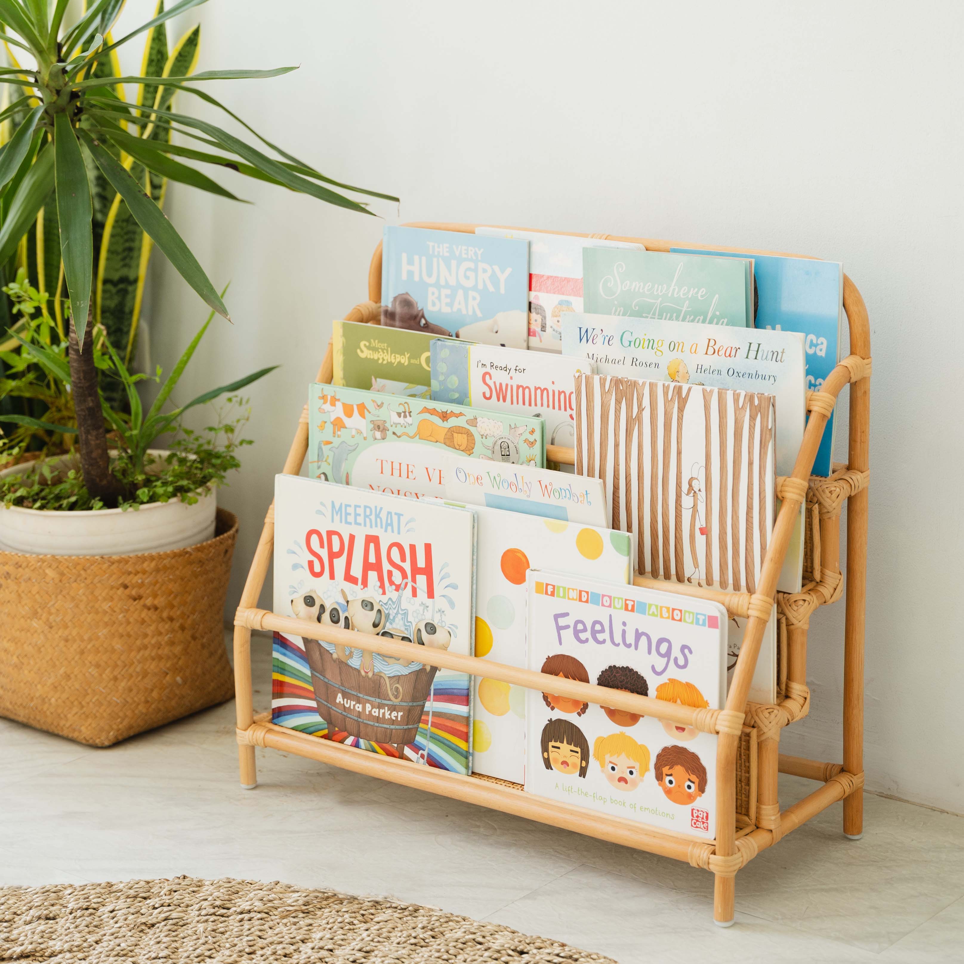 Kids Rattan Display Bookshelf