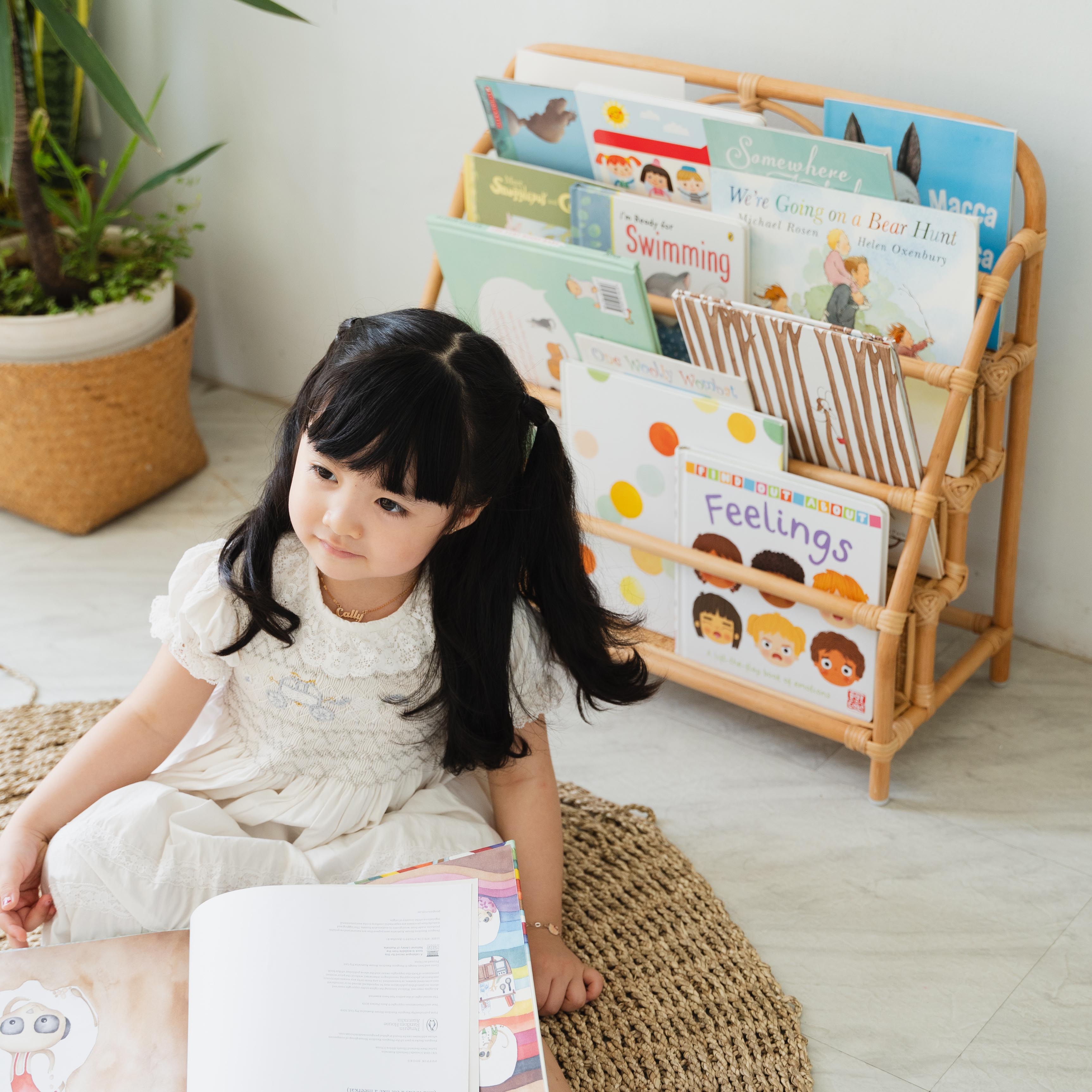 Kids Rattan Display Bookshelf