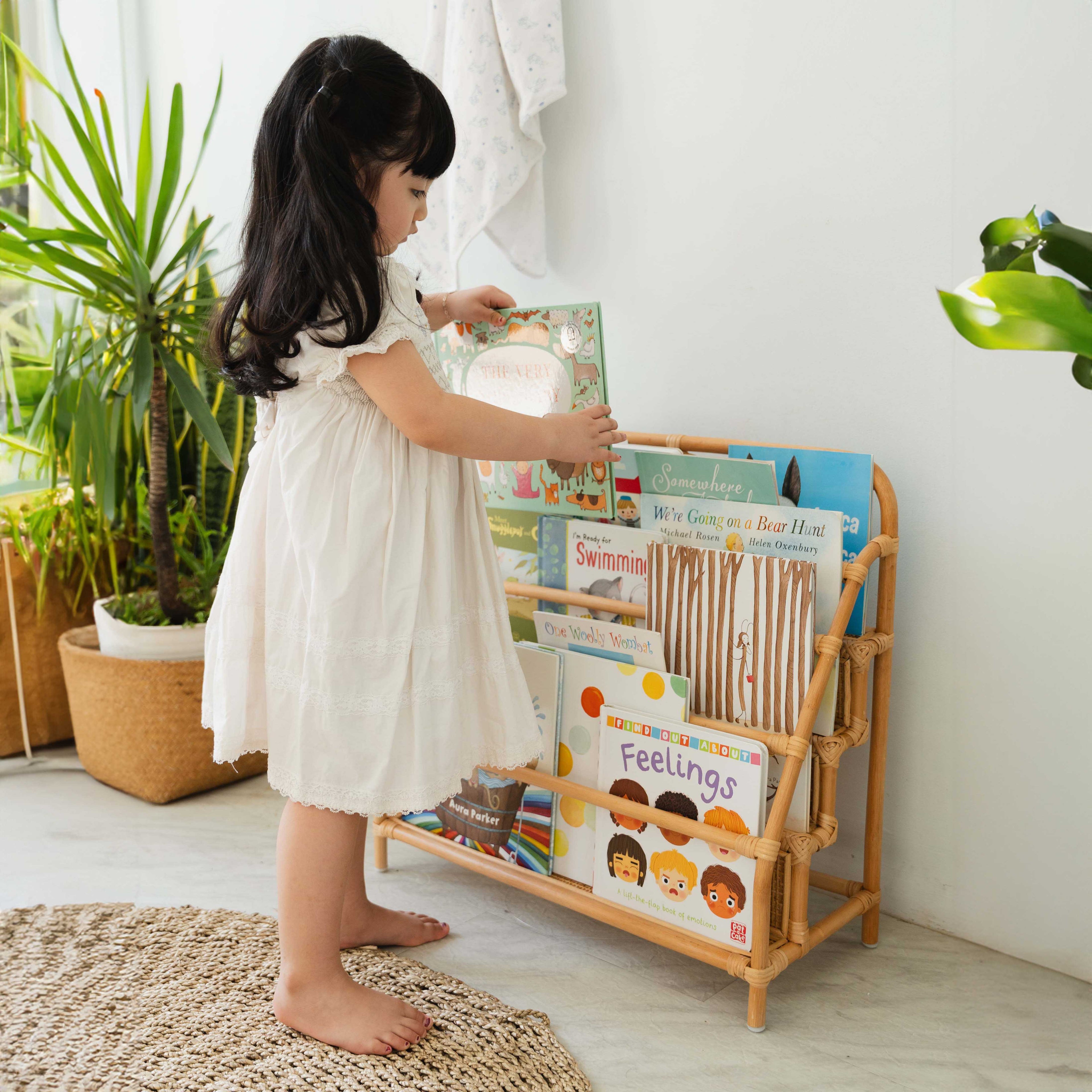 Kids Rattan Display Bookshelf