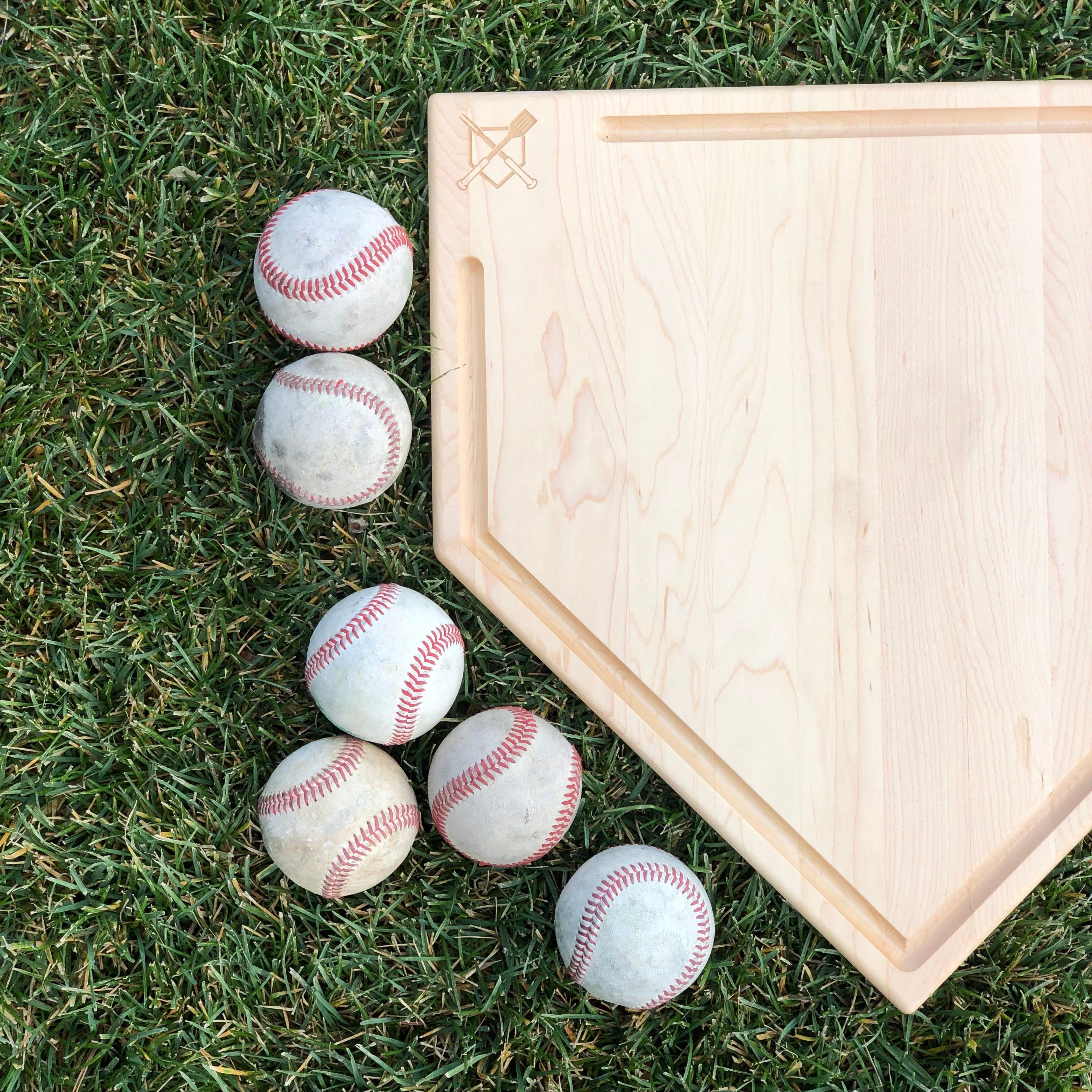 Full Size Home Plate Cutting Board With Trough