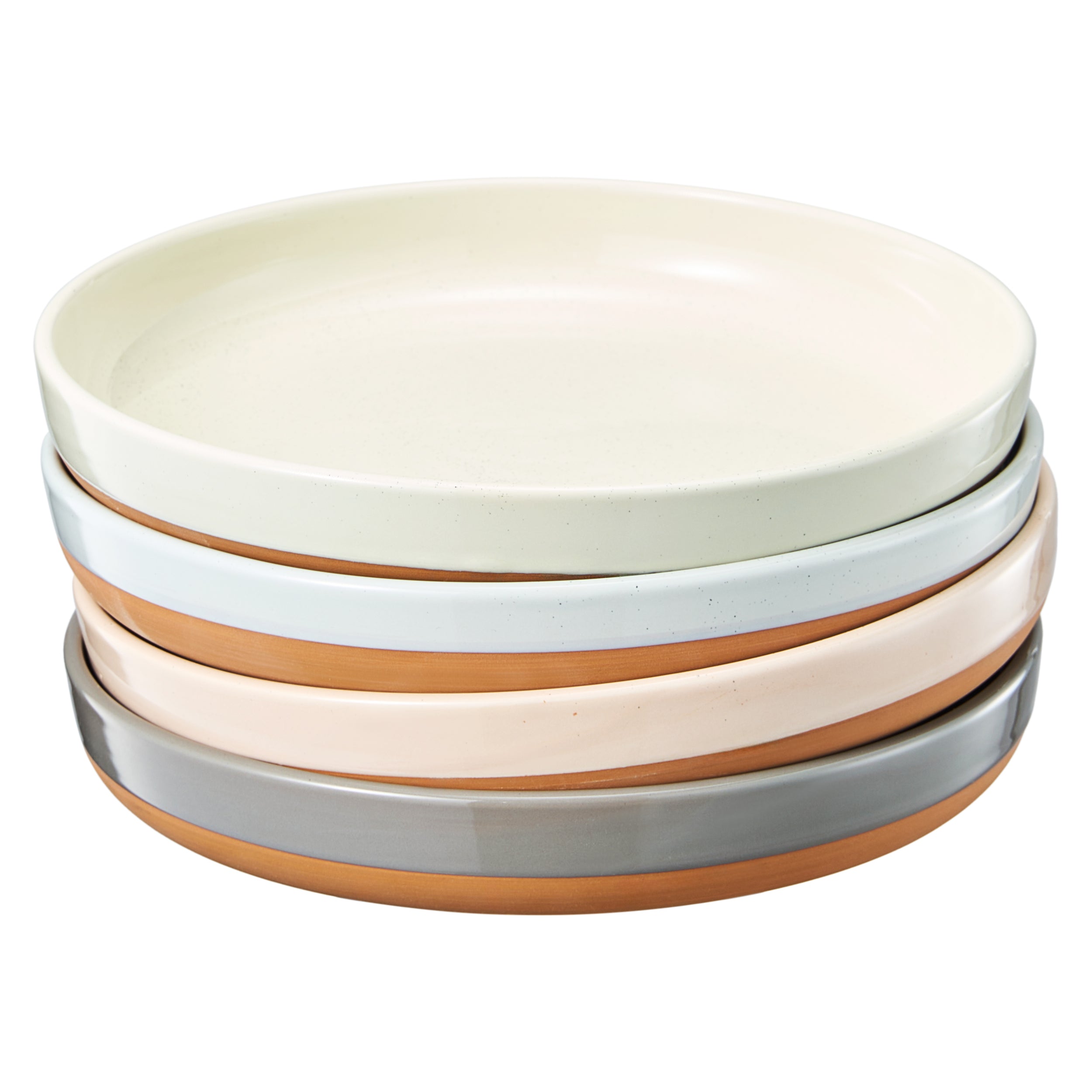 Ceramic Flat Bowls (Set of 4)