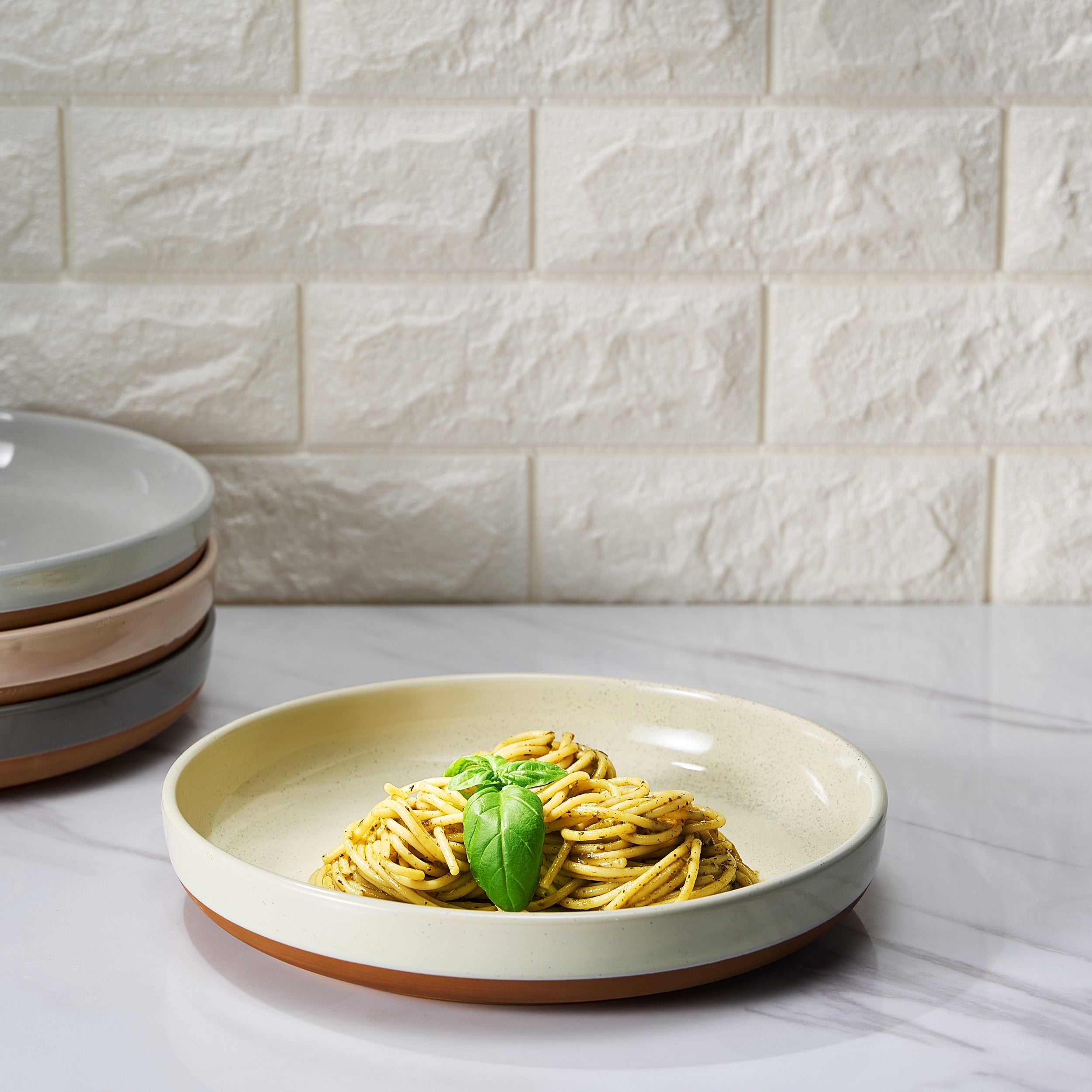 Ceramic Flat Bowls (Set of 4)