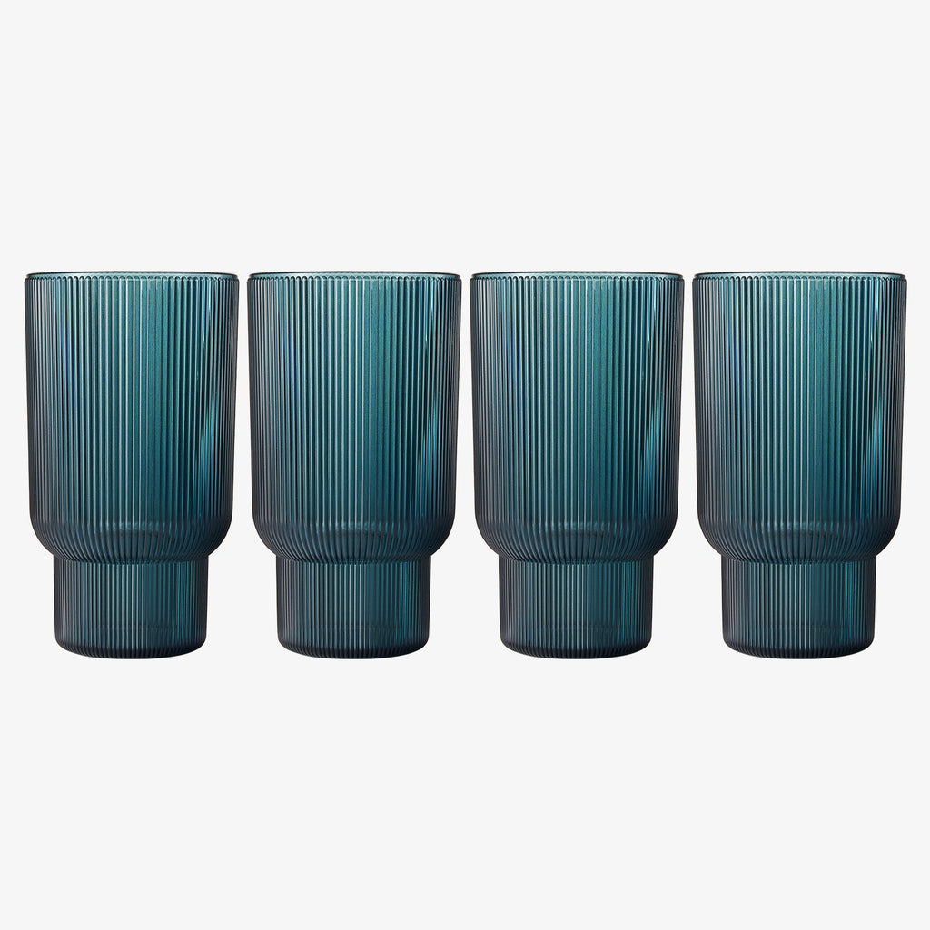 Fluted Acrylic Highball Glassware (Set of 4)