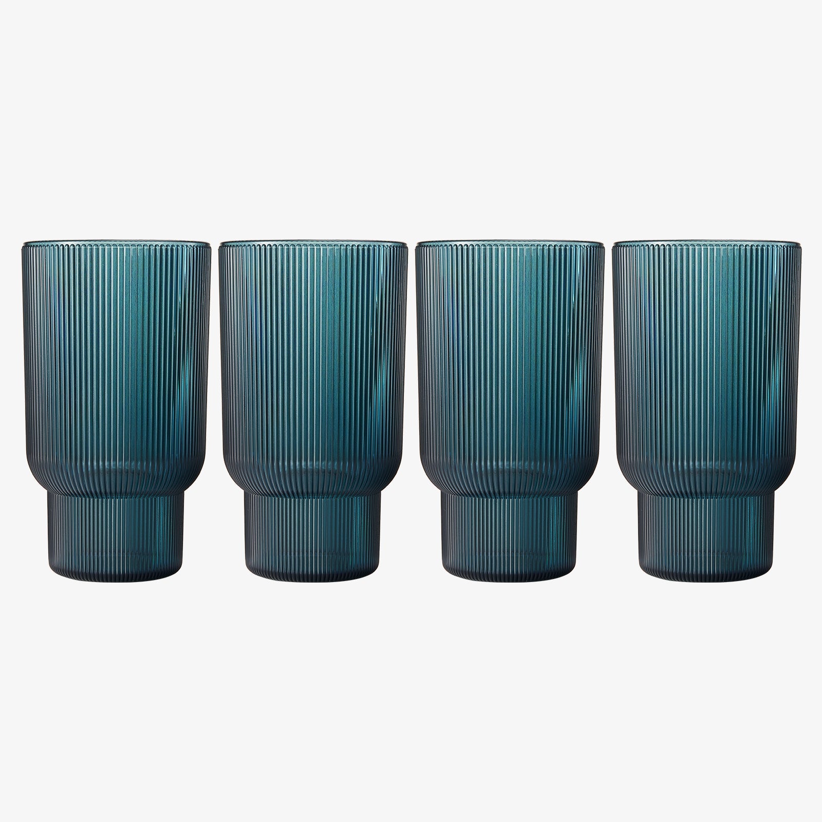 Fluted Acrylic Highball Glassware (Set of 4)