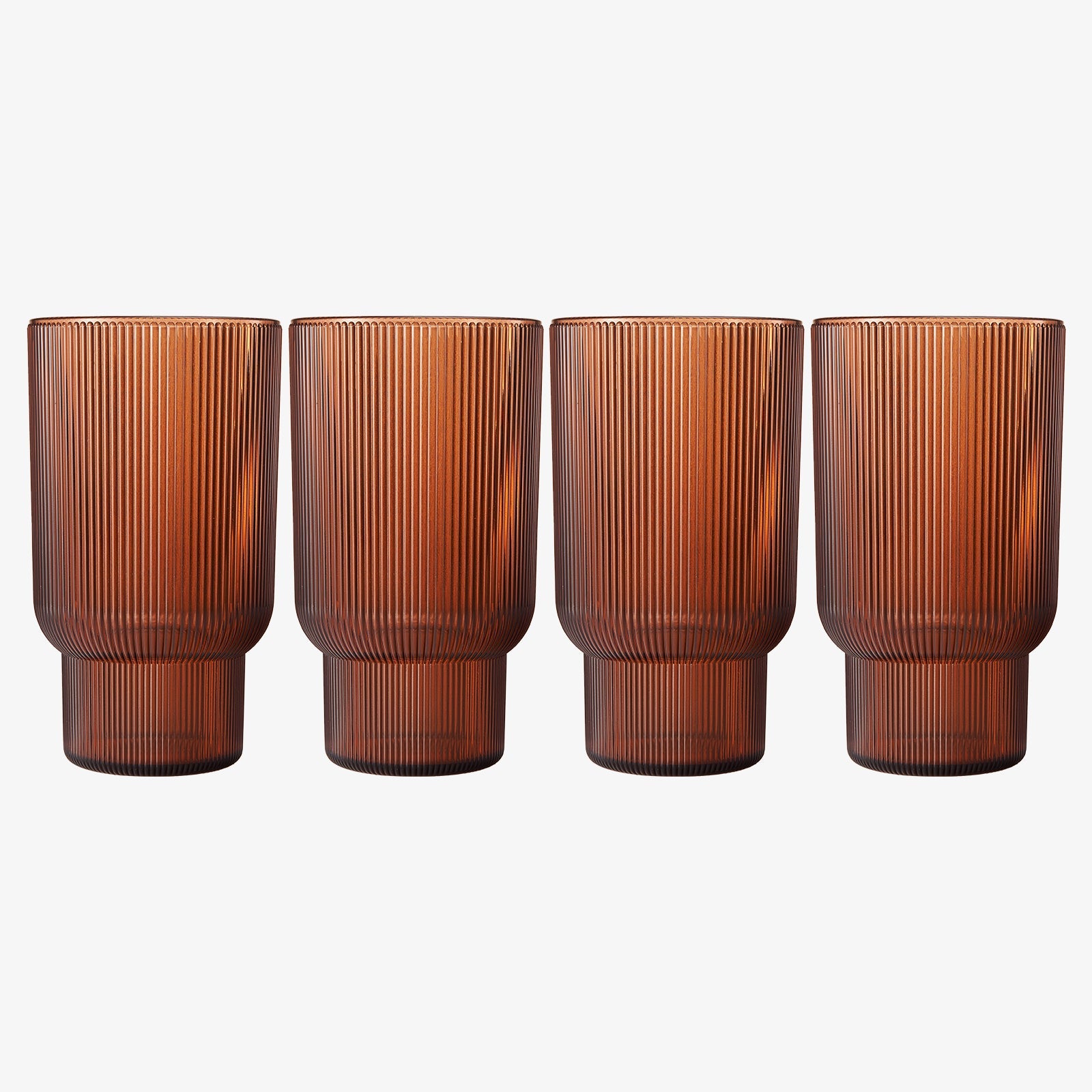 Fluted Acrylic Highball Glassware (Set of 4)