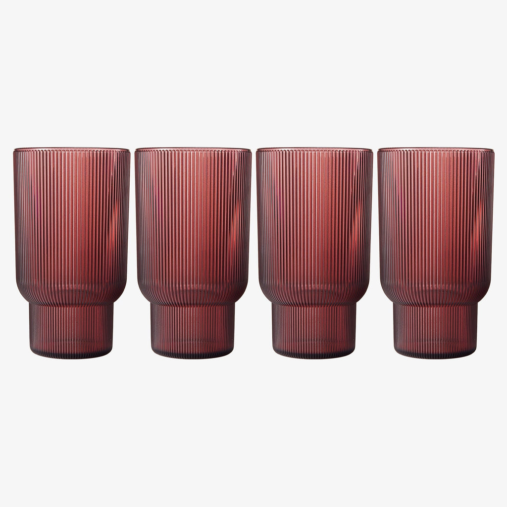 Fluted Acrylic Highball Glassware (Set of 4)