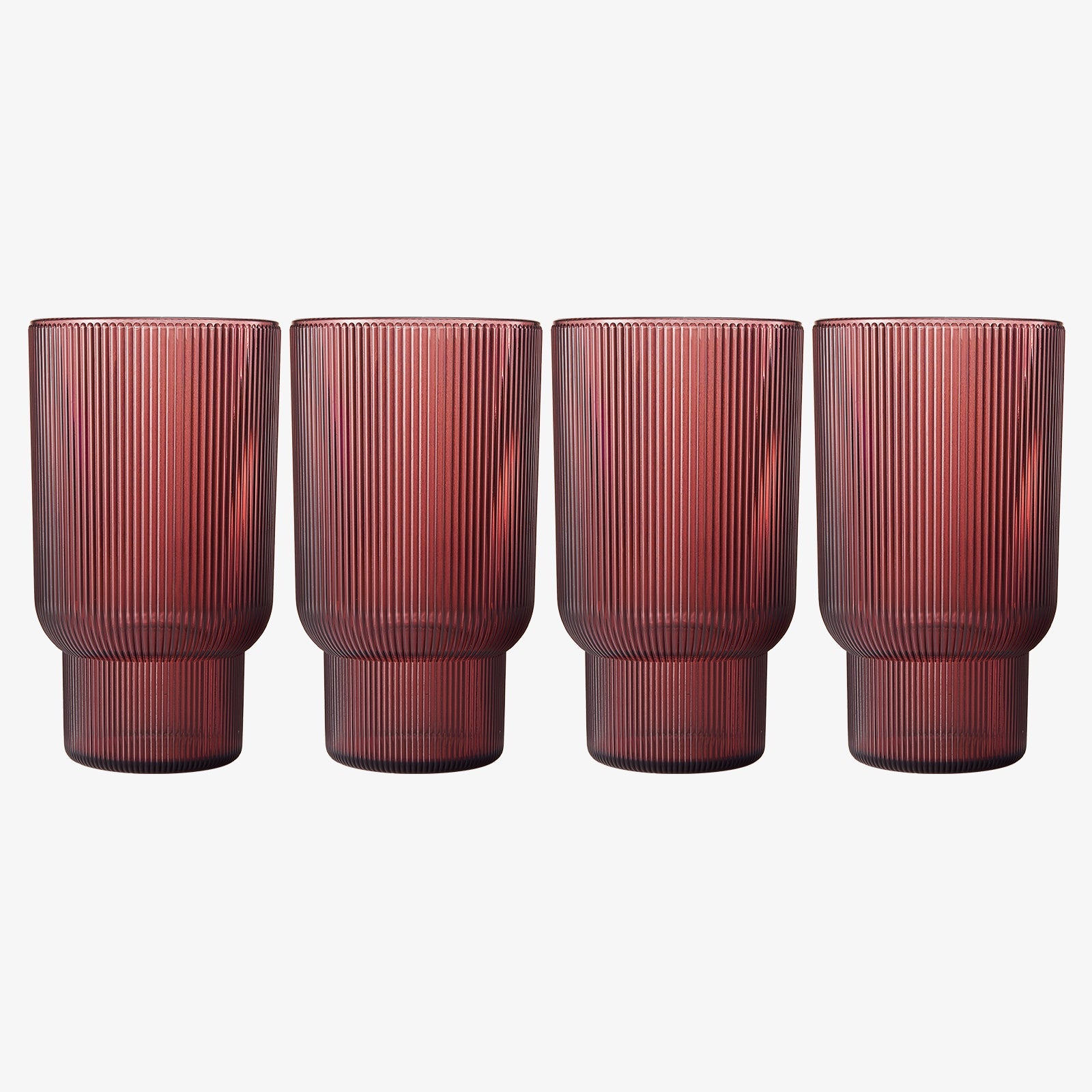 Fluted Acrylic Highball Glassware (Set of 4)