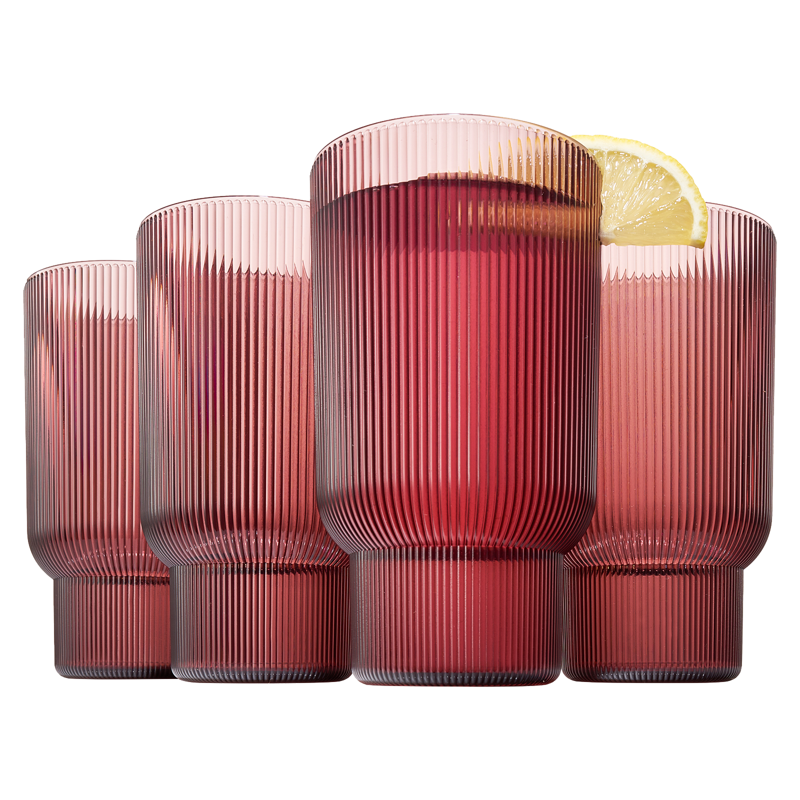 Fluted Acrylic Highball Glassware (Set of 4)