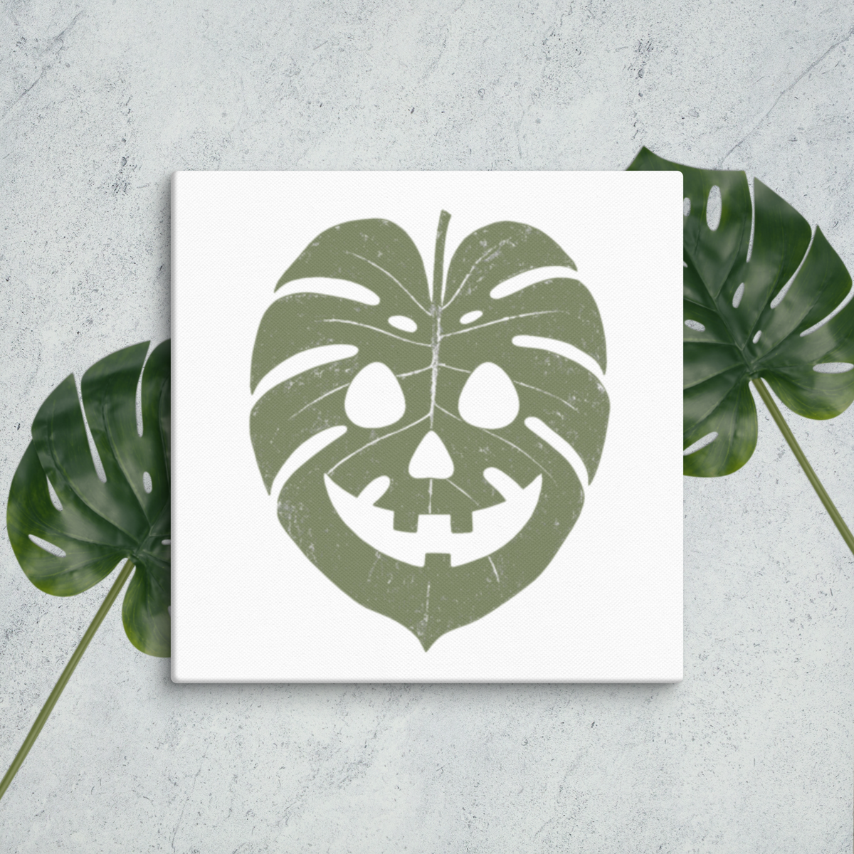 Monstera Canvas (Olive Green)