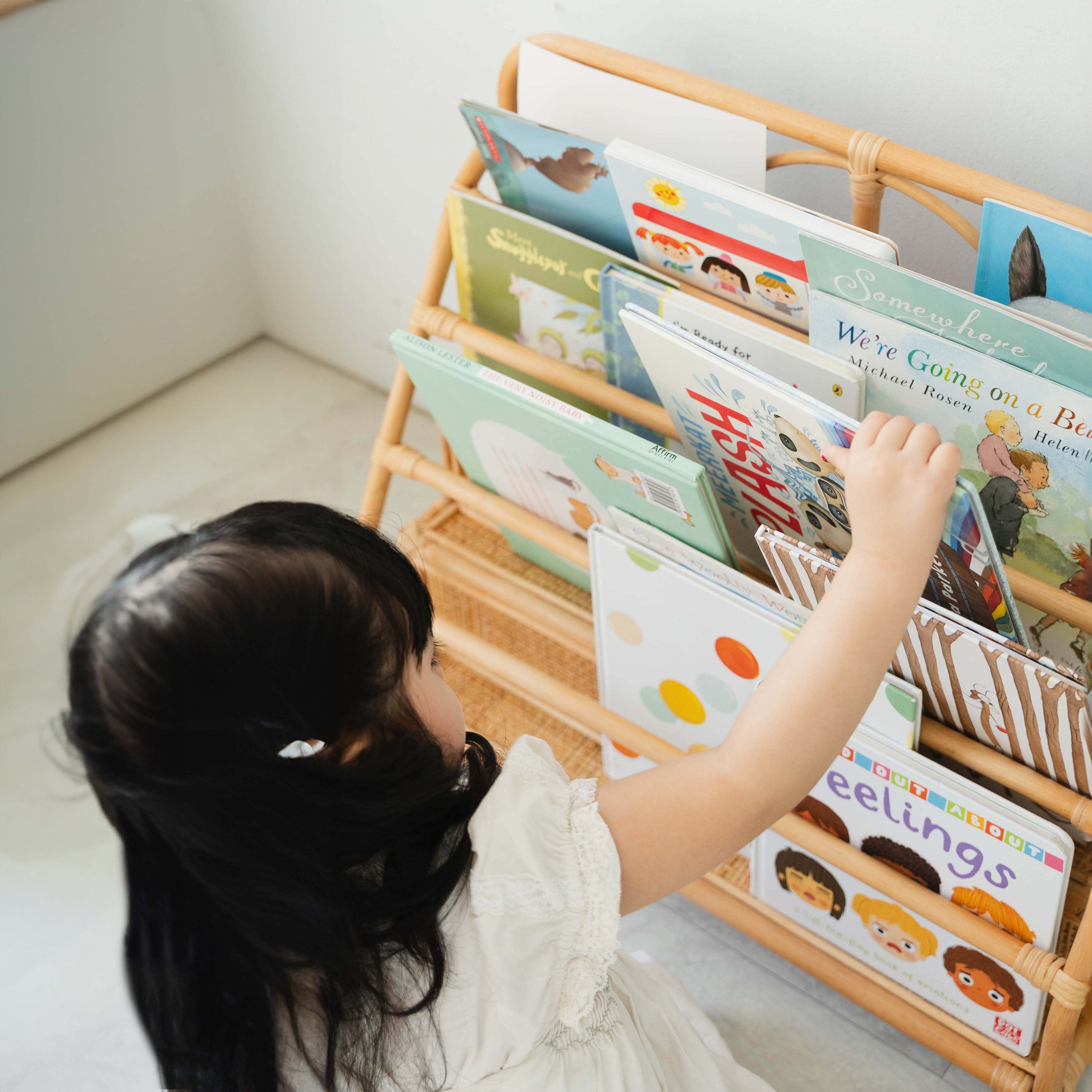 Kids Rattan Display Bookshelf