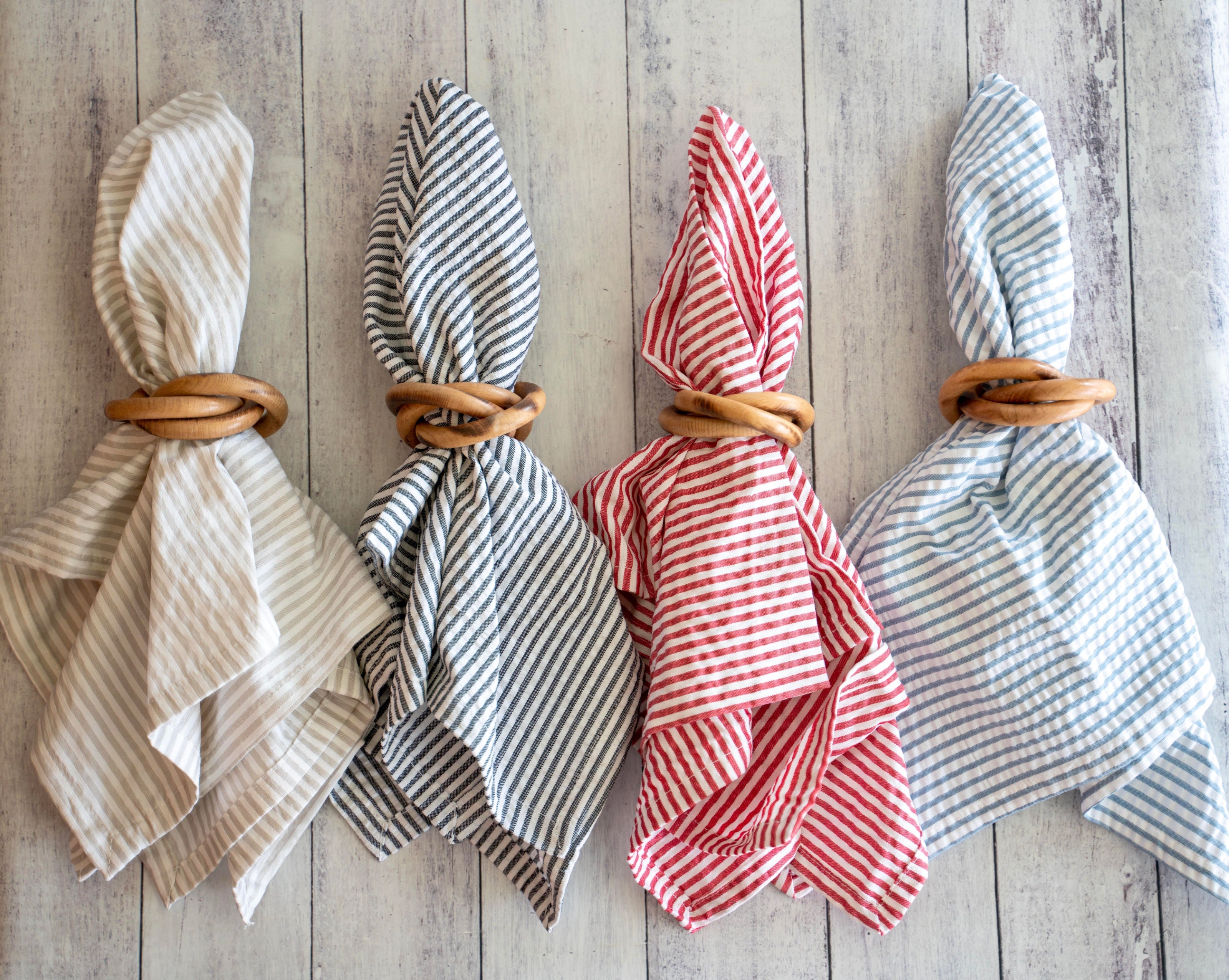 Wood Bangles Napkin Rings (Set of 4)