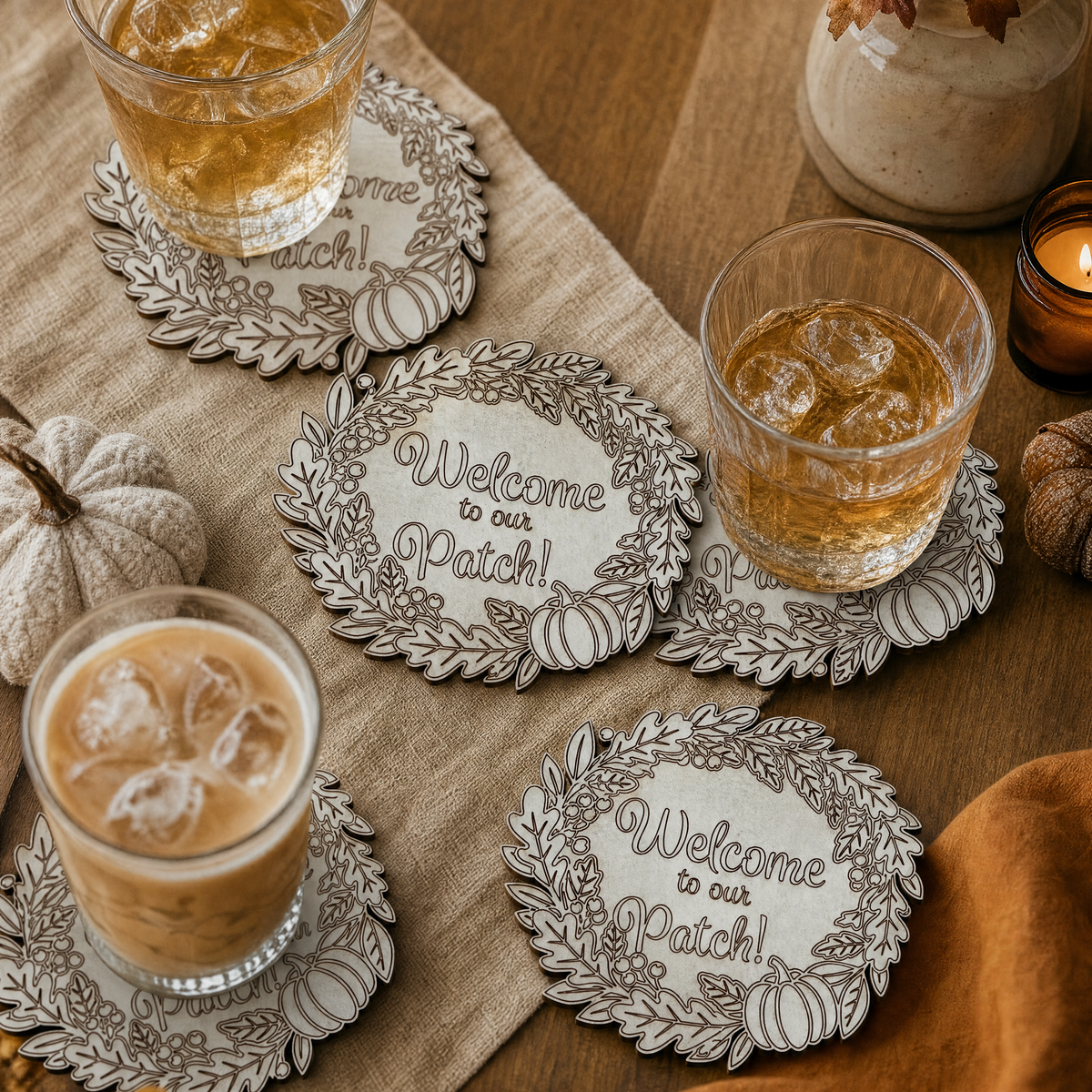 Welcome to Our Patch! — Fall Coasters (Set of 25)