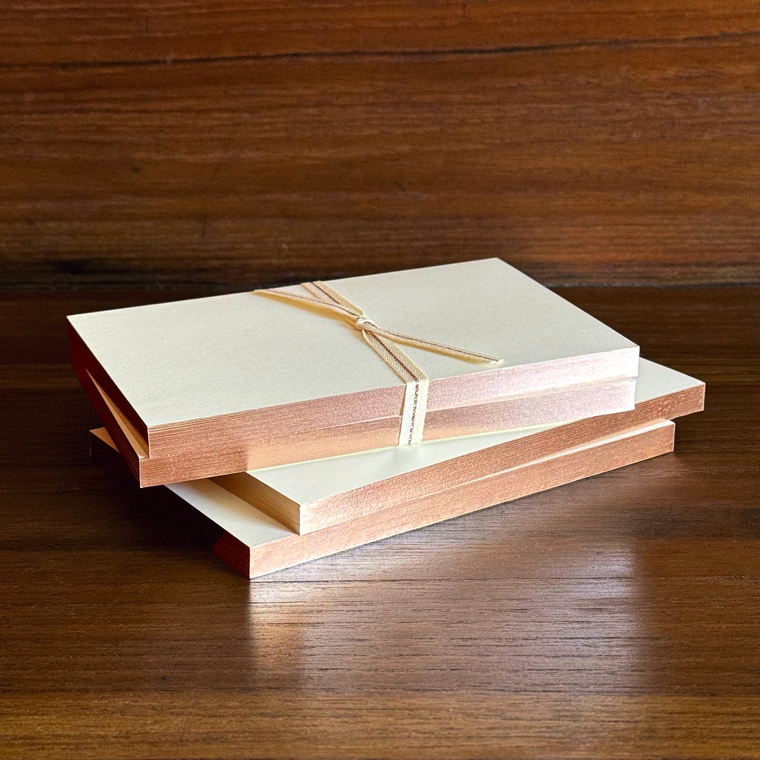 Ivory Notebooks with Rose Gold Edging (Set of 2)