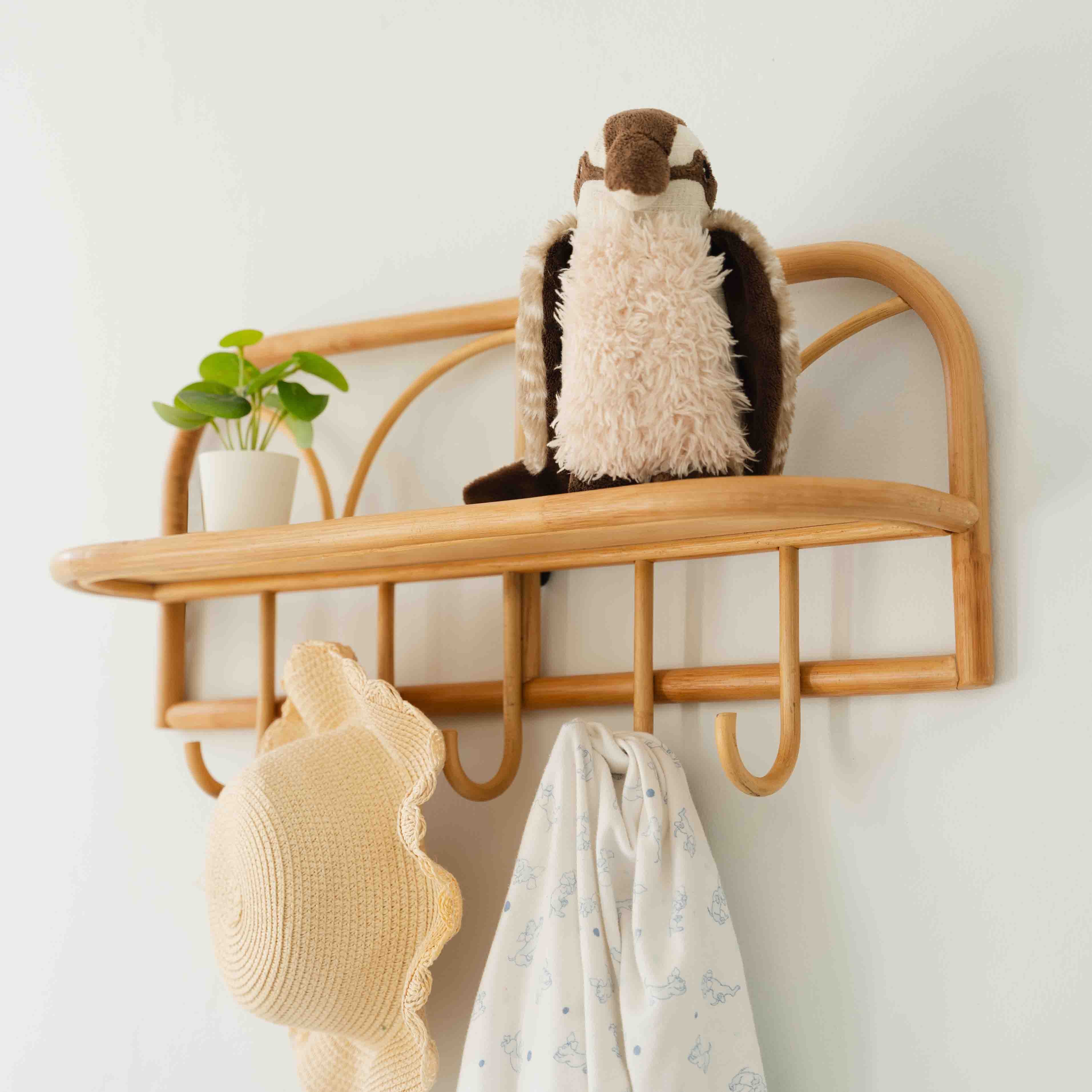 Kids Rattan Hanging Wall Shelf