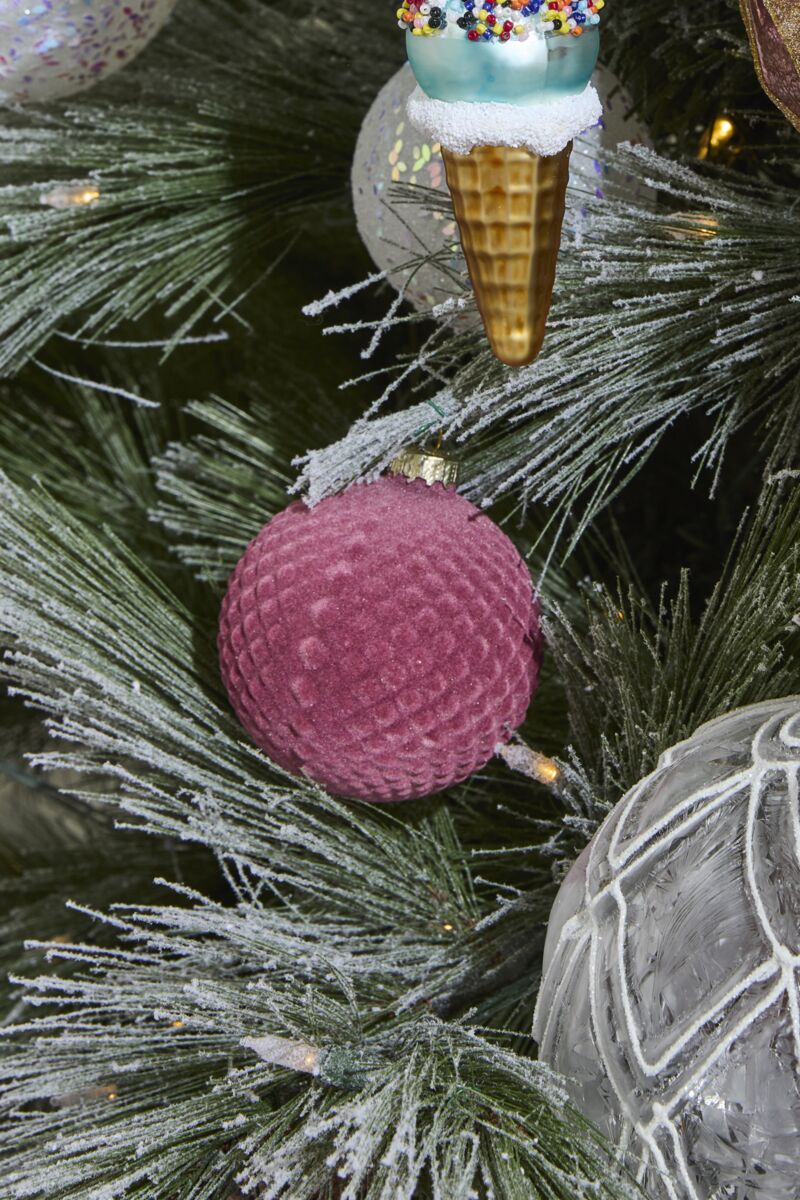 Rose Velvet Glass Ornaments (Set of 6)