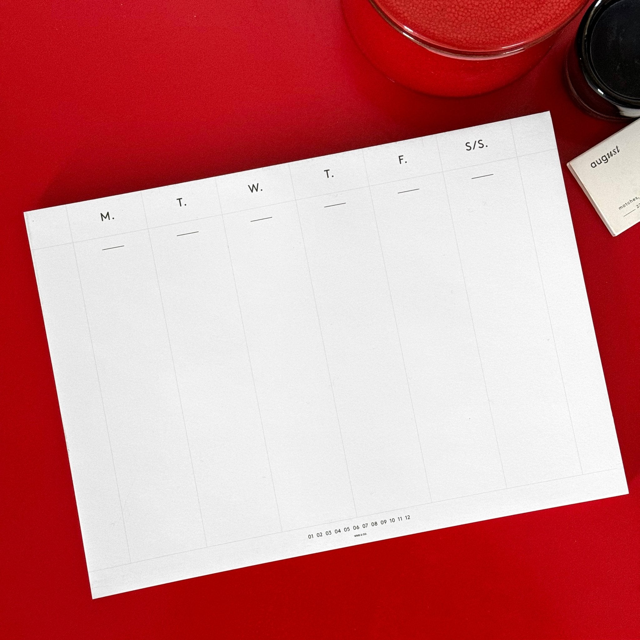 Weekly Desk Planners