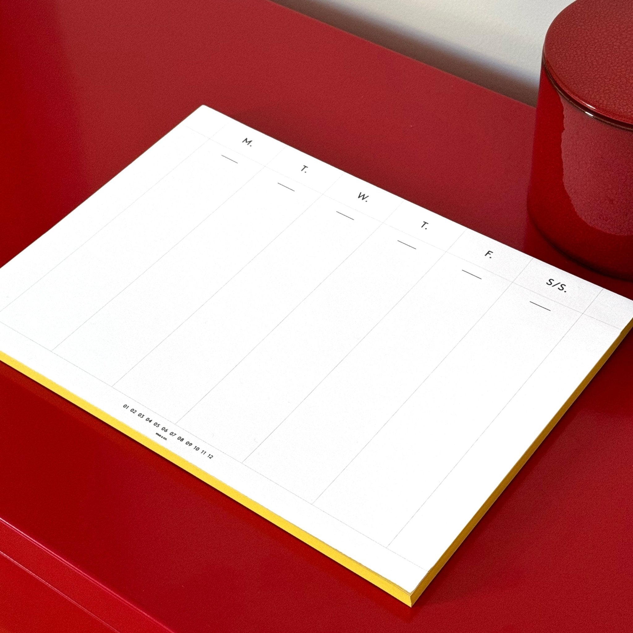 Weekly Desk Planners